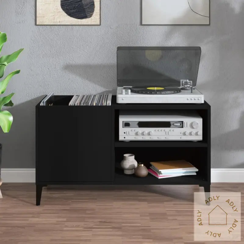 Hifi-Benk Svart 84,5X38X48 Cm Konstruert Tre