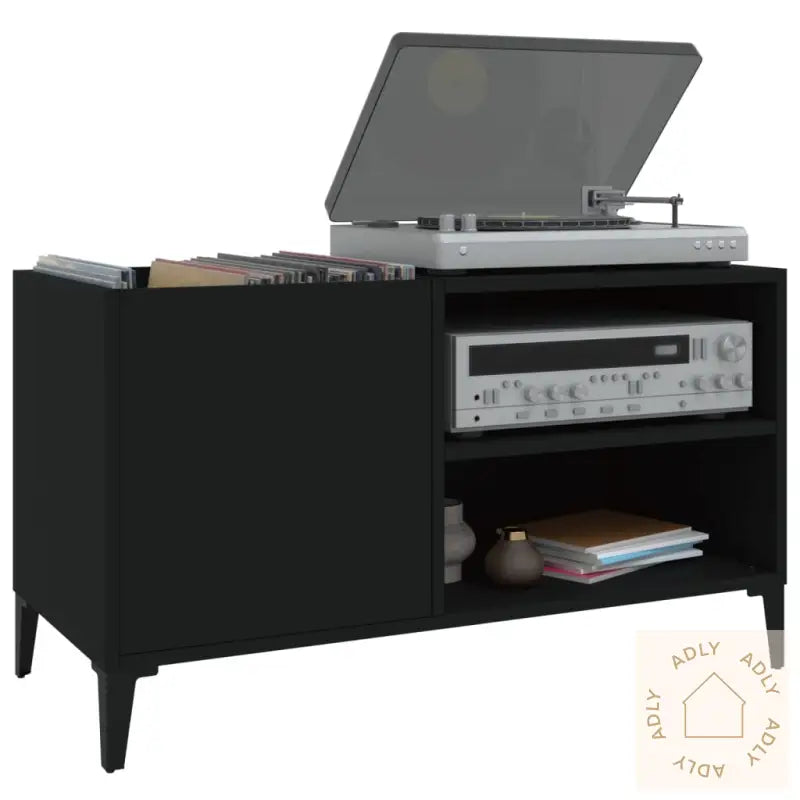 Hifi-Benk Svart 84,5X38X48 Cm Konstruert Tre