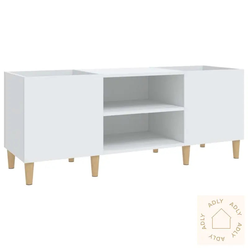Hifi-Benk Hvit 121X38X48 Cm Konstruert Tre