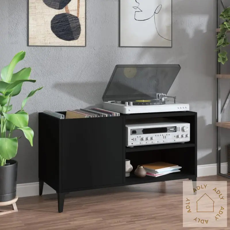 Hifi-Benk Svart 84,5X38X48 Cm Konstruert Tre