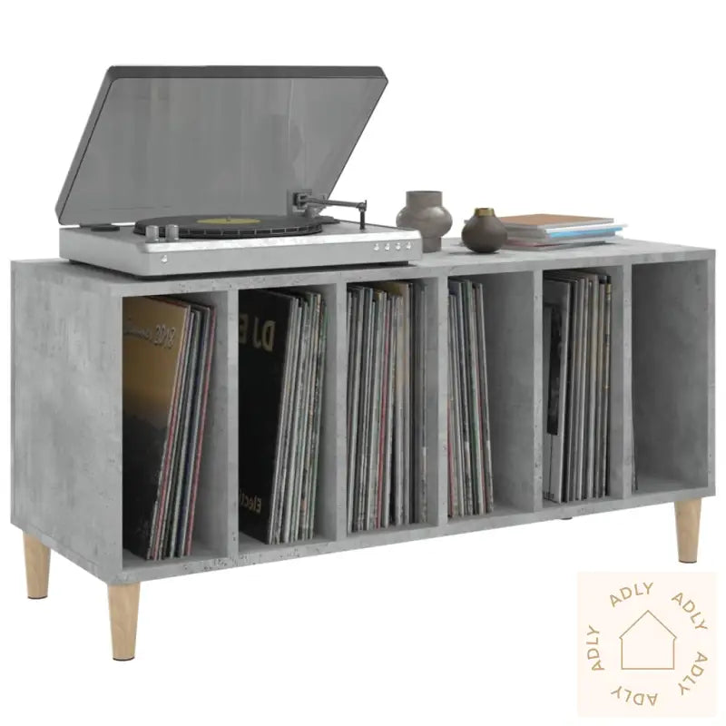 Hifi-Benk Betonggrå 100X38X48 Cm Konstruert Tre