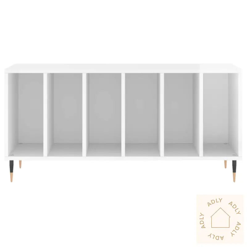 Hifi-Benk Høyglans Hvit 100X38X48 Cm Konstruert Tre