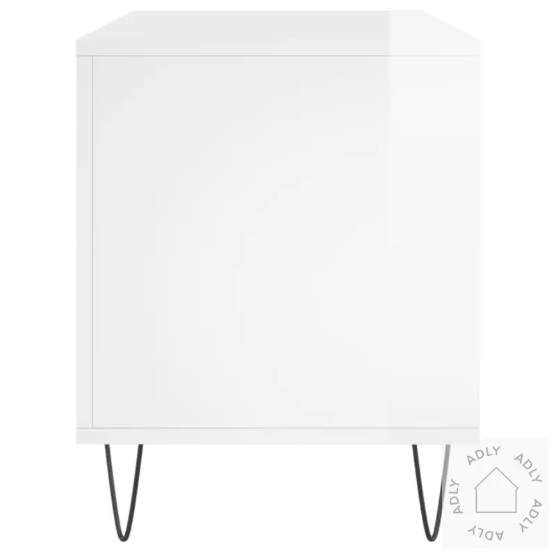 Hifi-Benk Høyglans Hvit 100X38X48 Cm Konstruert Tre