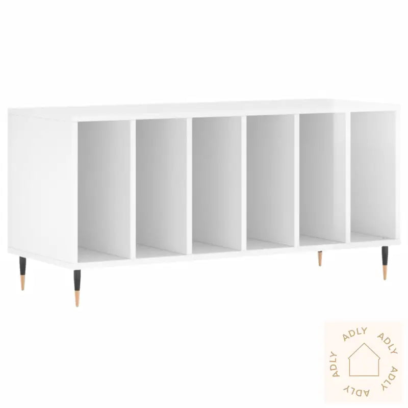 Hifi-Benk Høyglans Hvit 100X38X48 Cm Konstruert Tre