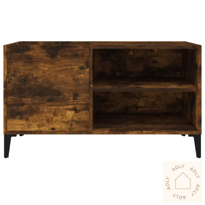 Hifi-Benk Røkt Eik 84,5X38X48 Cm Konstruert Tre