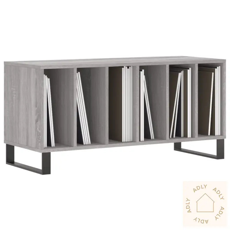 Hifi-Benk Grå Sonoma 100X38X48 Cm Konstruert Tre