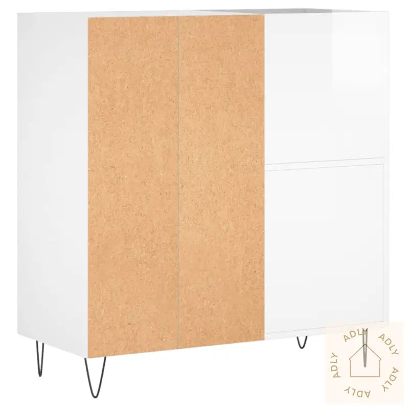 Hifi-Benk Høyglans Hvit 84,5X38X89 Cm Konstruert Tre