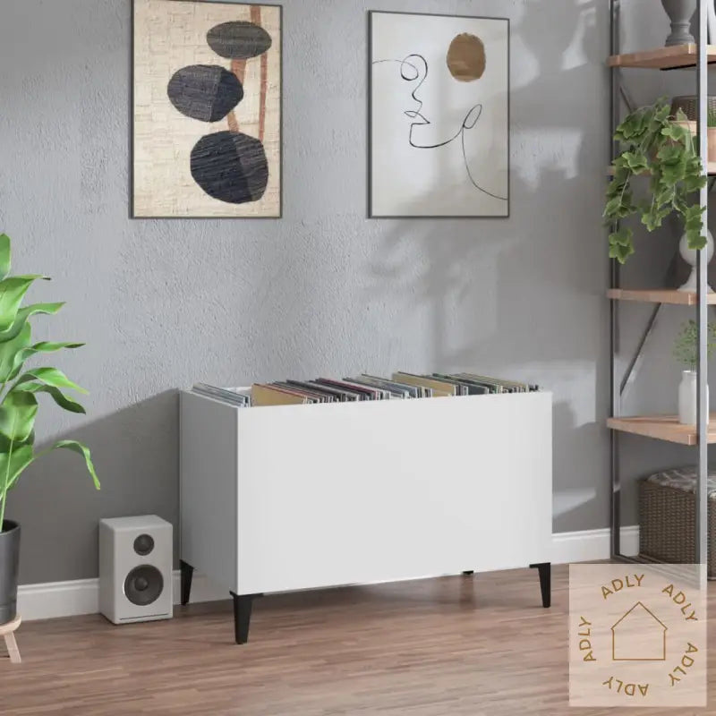 Hifi-Benk Hvit 74,5X38X48 Cm Konstruert Tre