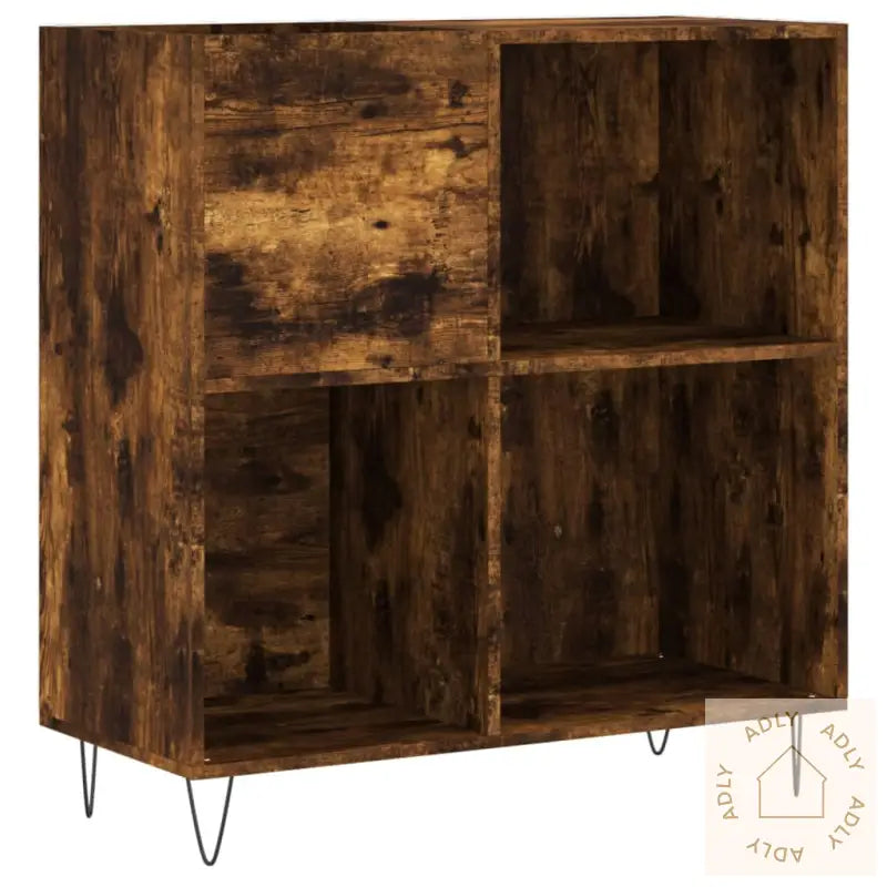 Hifi-Benk Røkt Eik 84,5X38X89 Cm Konstruert Tre