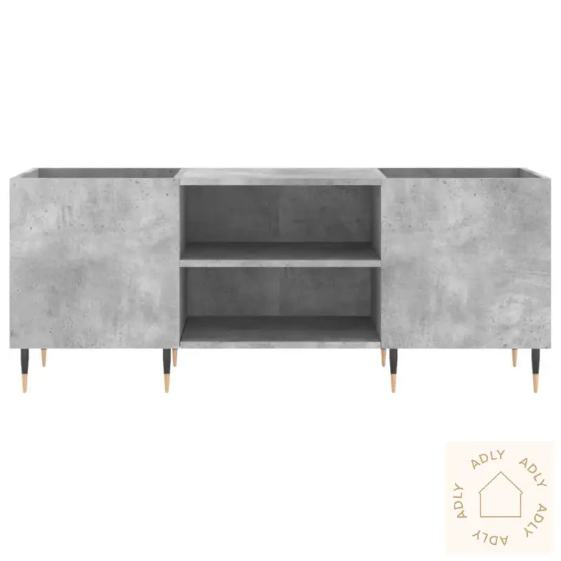 Hifi-Benk Betonggrå 121X38X48 Cm Konstruert Tre