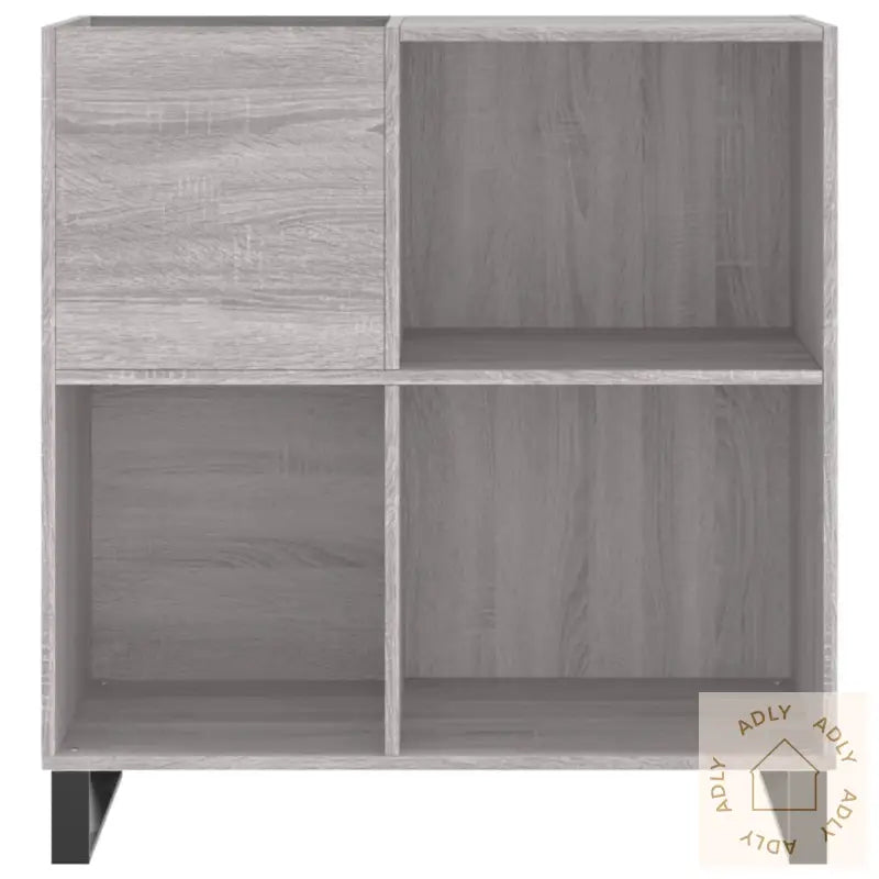 Hifi-Benk Grå Sonoma 84,5X38X89 Cm Konstruert Tre