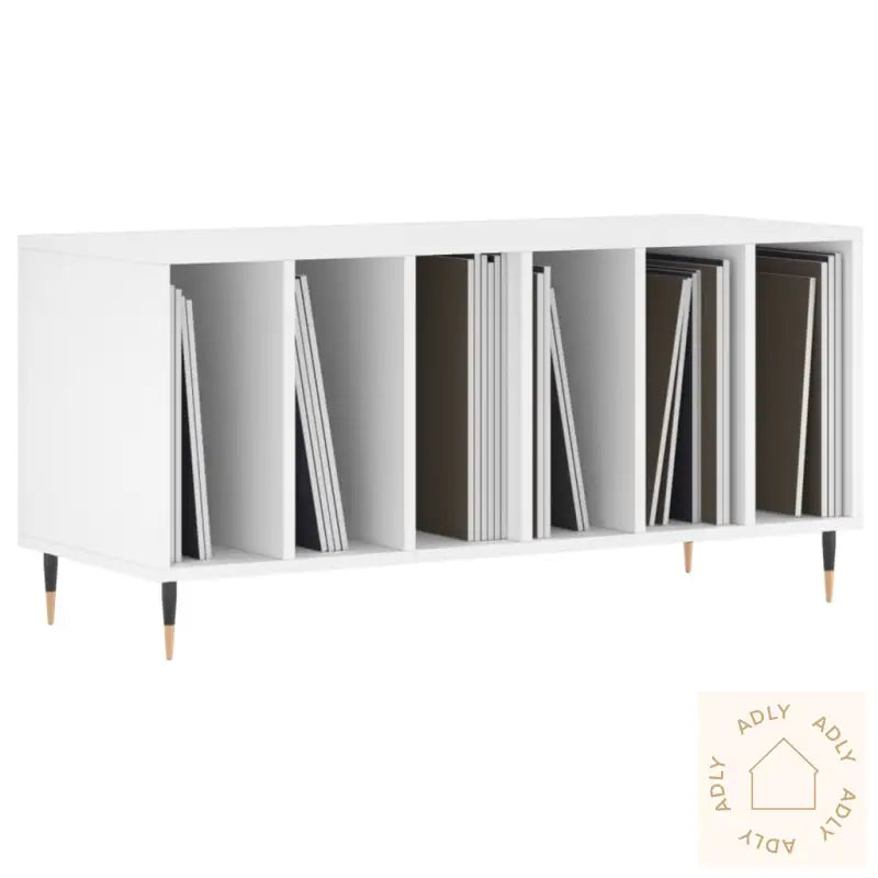 Hifi-Benk Hvit 100X38X48 Cm Konstruert Tre