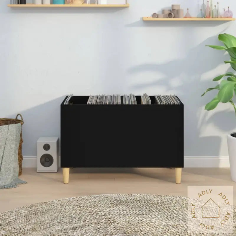 Hifi-Benk Svart 74,5X38X48 Cm Konstruert Tre