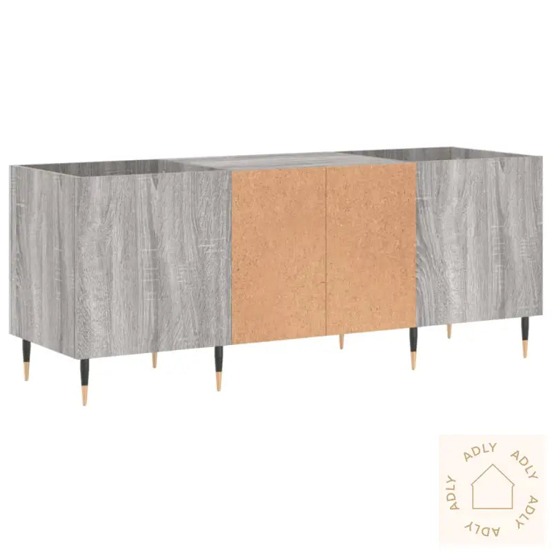 Hifi-Benk Grå Sonoma 121X38X48 Cm Konstruert Tre
