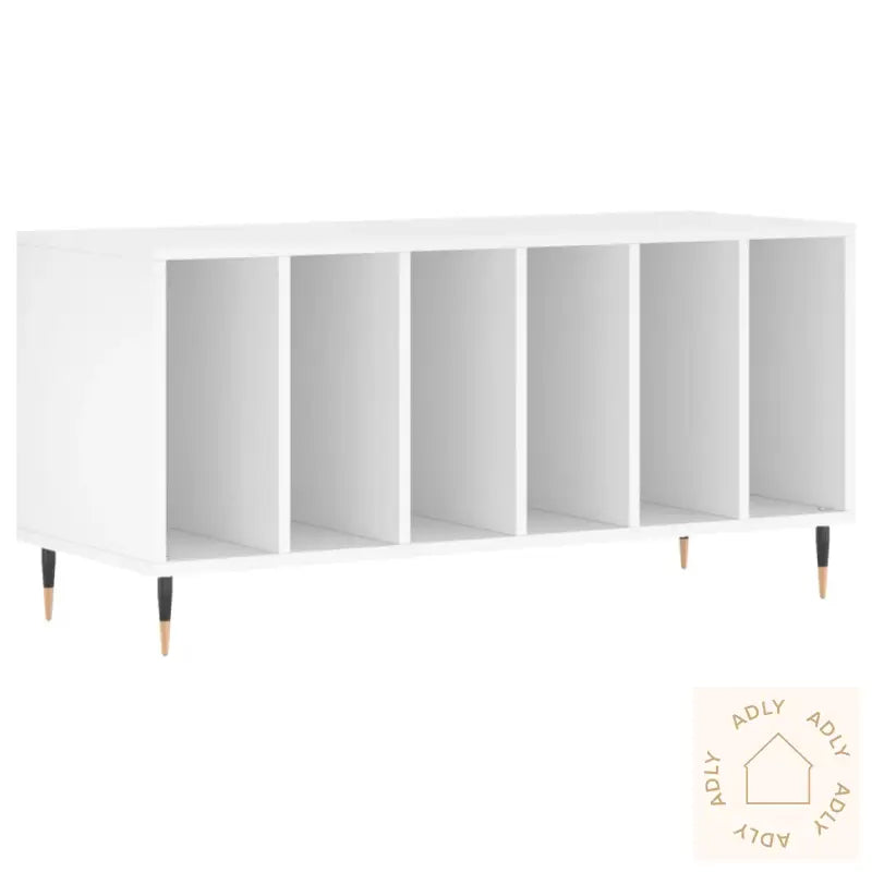 Hifi-Benk Hvit 100X38X48 Cm Konstruert Tre