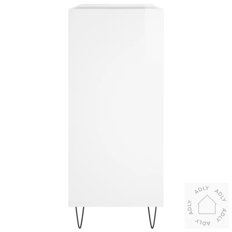 Hifi-Benk Høyglans Hvit 84,5X38X89 Cm Konstruert Tre