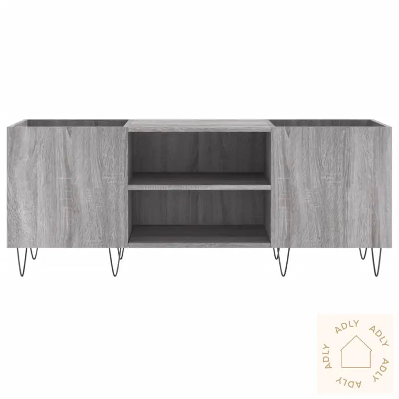 Hifi-Benk Grå Sonoma 121X38X48 Cm Konstruert Tre