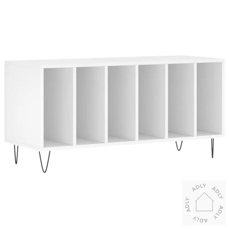 Hifi-Benk Hvit 100X38X48 Cm Konstruert Tre