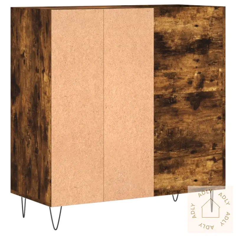 Hifi-Benk Røkt Eik 84,5X38X89 Cm Konstruert Tre