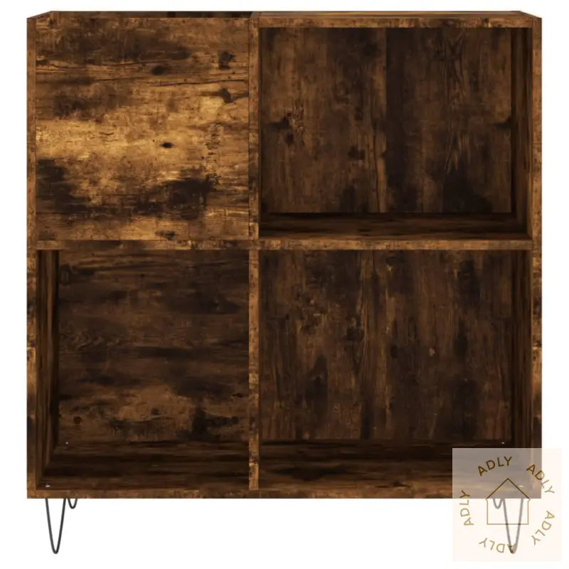 Hifi-Benk Røkt Eik 84,5X38X89 Cm Konstruert Tre