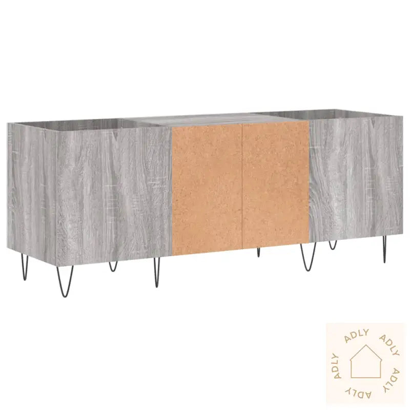 Hifi-Benk Grå Sonoma 121X38X48 Cm Konstruert Tre