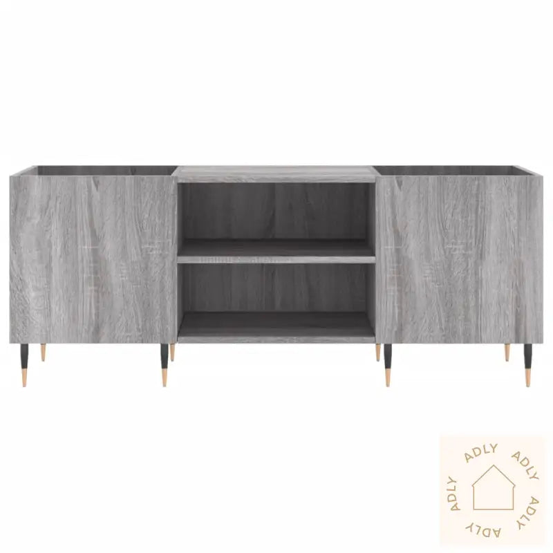 Hifi-Benk Grå Sonoma 121X38X48 Cm Konstruert Tre