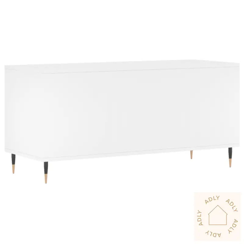 Hifi-Benk Hvit 100X38X48 Cm Konstruert Tre