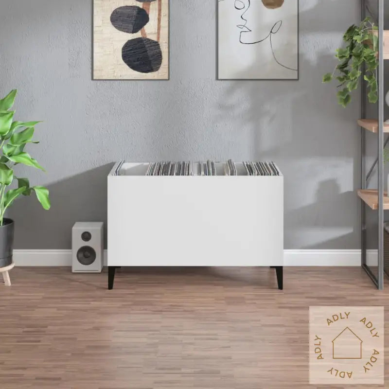 Hifi-Benk Hvit 74,5X38X48 Cm Konstruert Tre