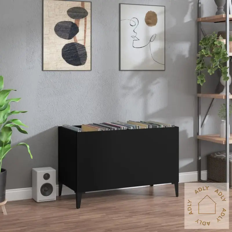 Hifi-Benk Svart 74,5X38X48 Cm Konstruert Tre