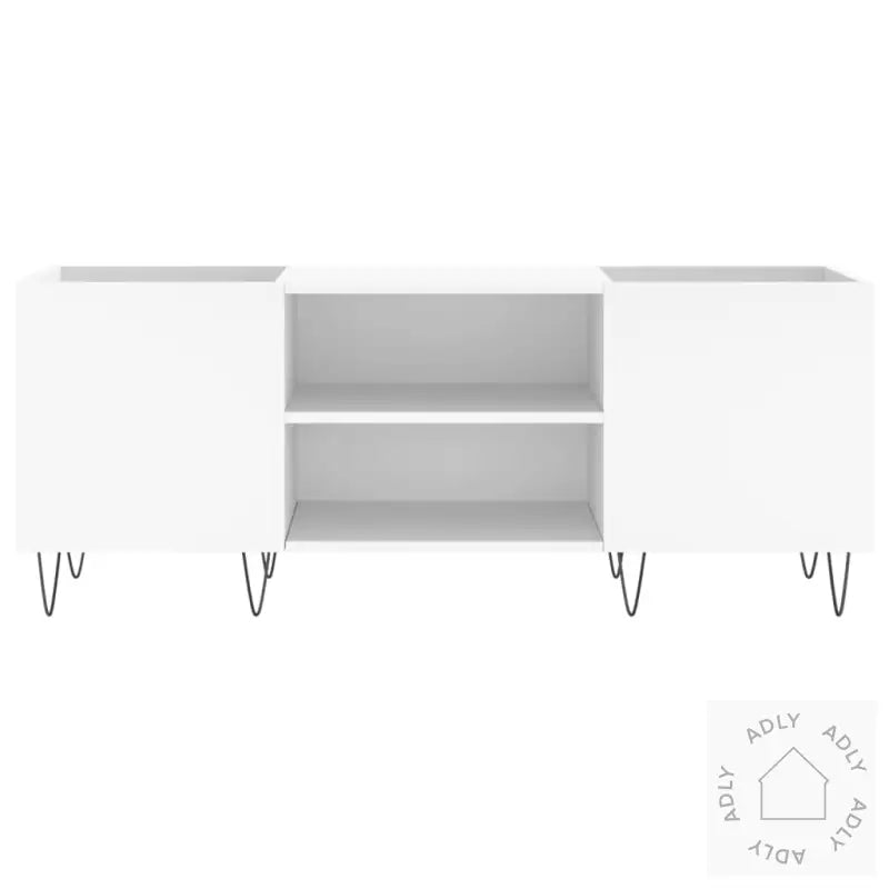 Hifi-Benk Hvit 121X38X48 Cm Konstruert Tre