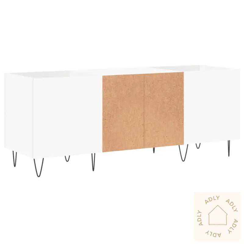 Hifi-Benk Hvit 121X38X48 Cm Konstruert Tre