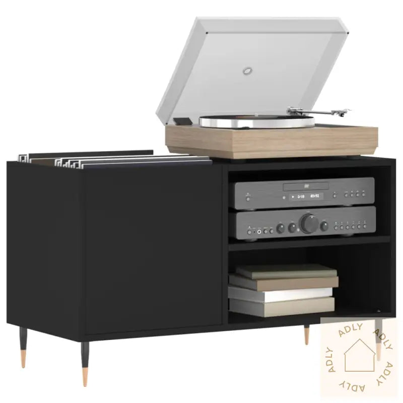 Hifi-Benk Svart 85X38X48 Cm Konstruert Tre