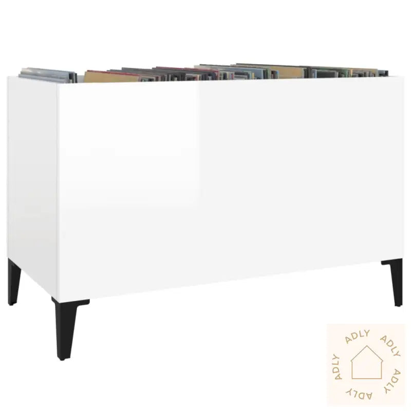 Hifi-Benk Høyglans Hvit 74,5X38X48 Cm Konstruert Tre