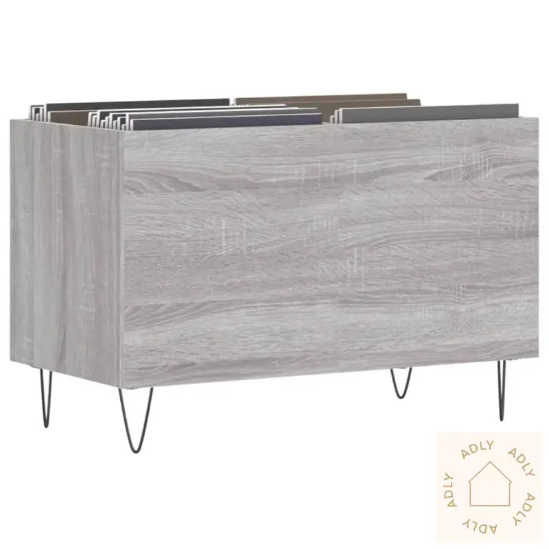 Hifi-Benk Grå Sonoma 74,5X38X48 Cm Konstruert Tre