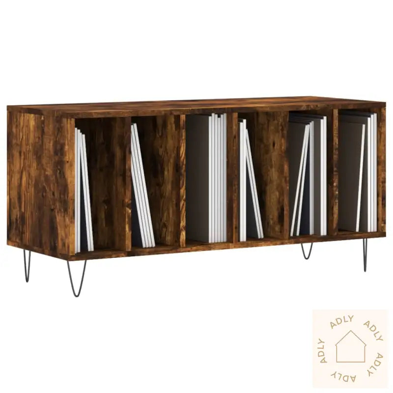 Hifi-Benk Røkt Eik 100X38X48 Cm Konstruert Tre