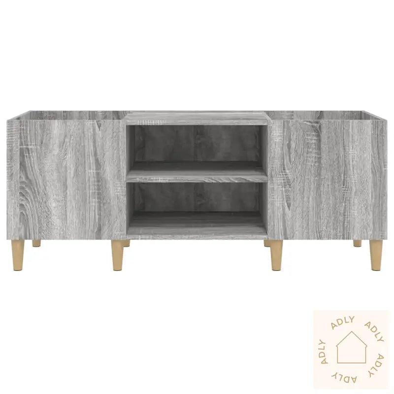 Hifi-Benk Grå Sonoma 121X38X48 Cm Konstruert Tre