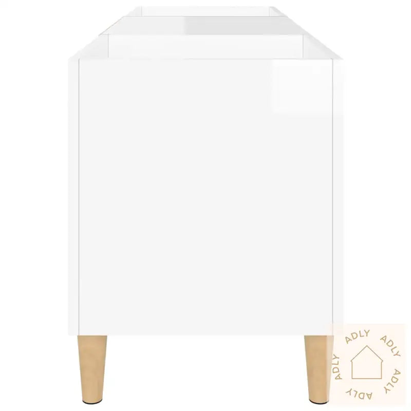 Hifi-Benk Høyglans Hvit 121X38X48 Cm Konstruert Tre