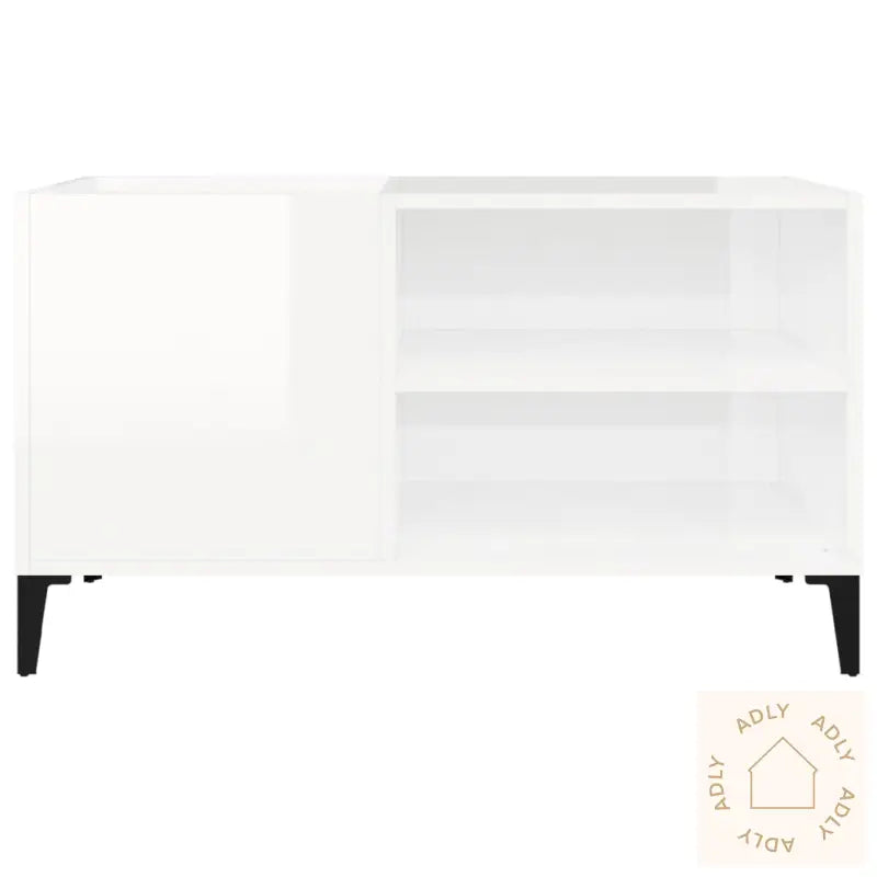 Hifi-Benk Høyglans Hvit 84,5X38X48 Cm Konstruert Tre