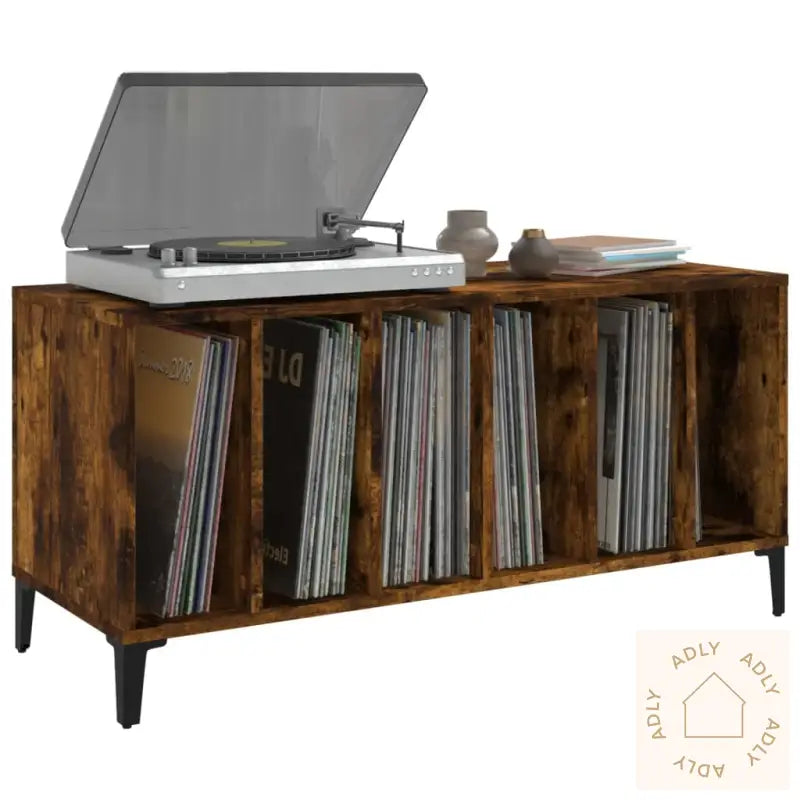 Hifi-Benk Røkt Eik 100X38X48 Cm Konstruert Tre