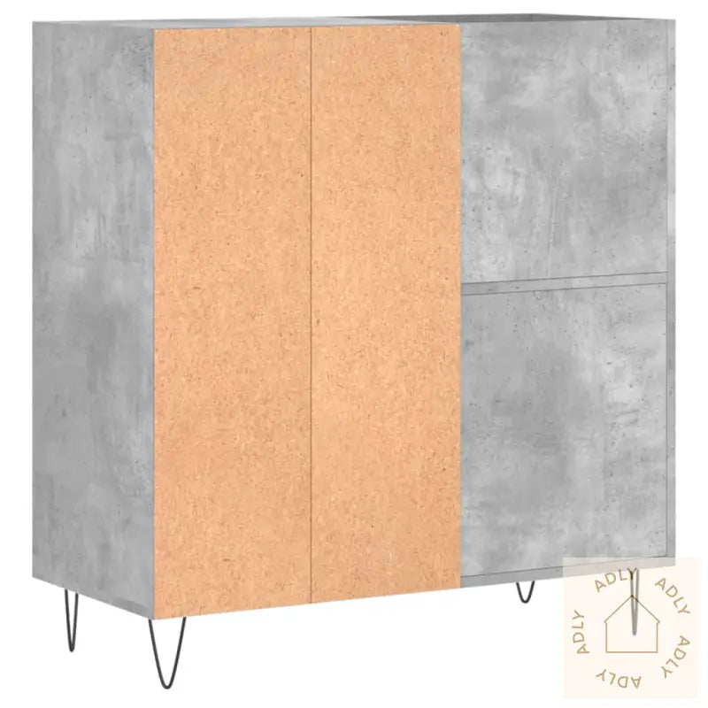 Hifi-Benk Betonggrå 84,5X38X89 Cm Konstruert Tre