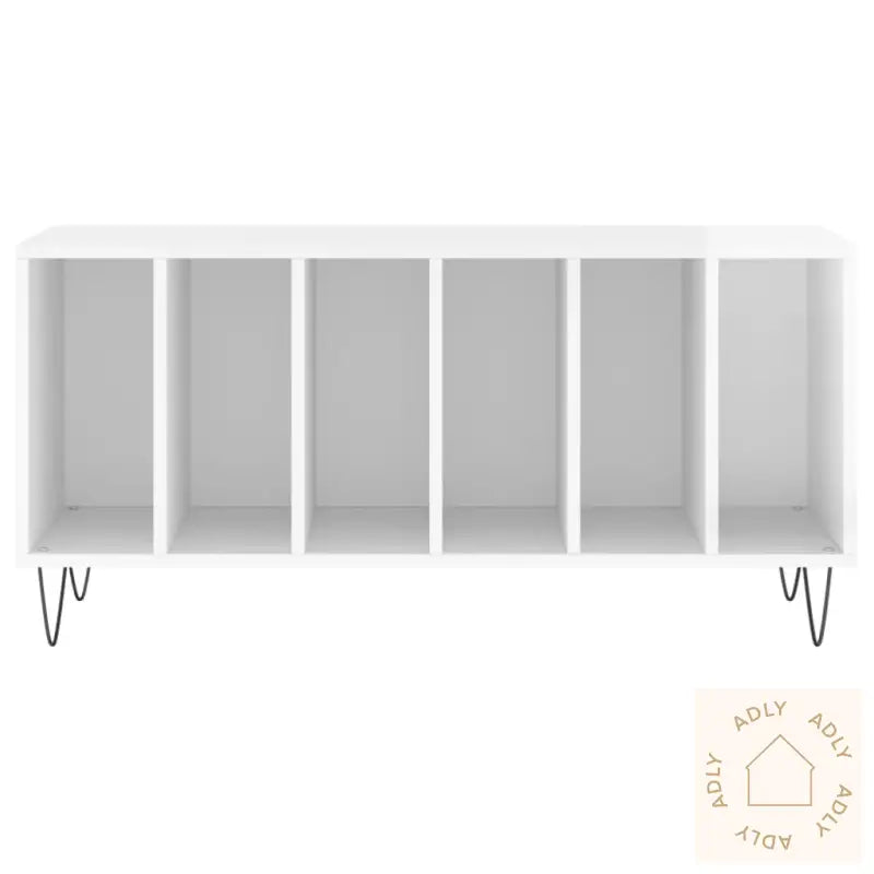 Hifi-Benk Høyglans Hvit 100X38X48 Cm Konstruert Tre