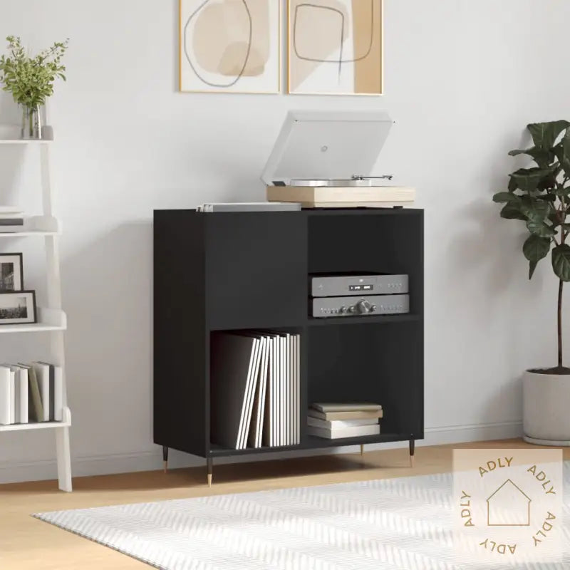 Hifi-Benk Svart 84,5X38X89 Cm Konstruert Tre