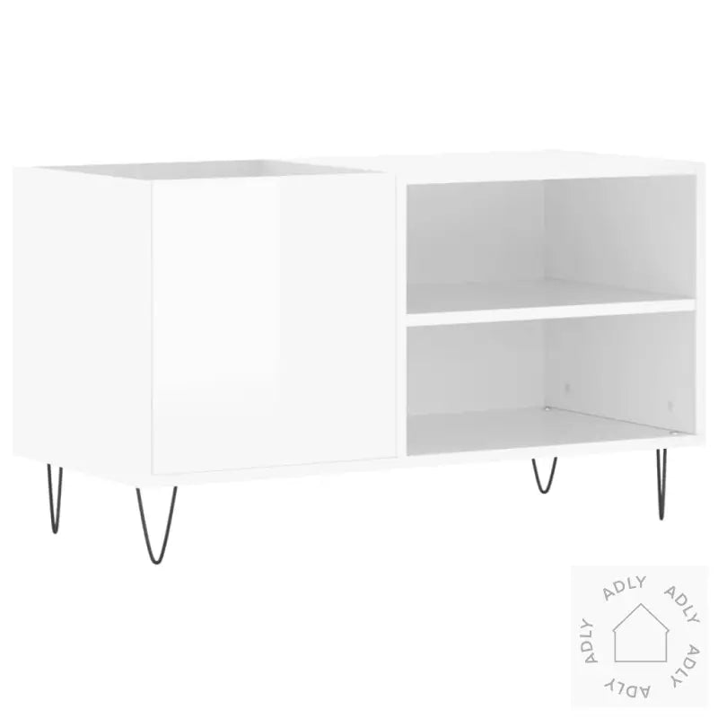Hifi-Benk Høyglans Hvit 85X38X48 Cm Konstruert Tre
