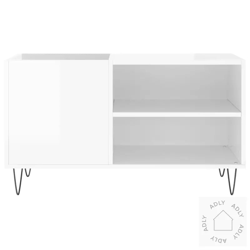 Hifi-Benk Høyglans Hvit 85X38X48 Cm Konstruert Tre