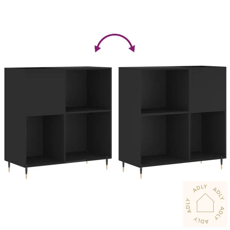 Hifi-Benk Svart 84,5X38X89 Cm Konstruert Tre