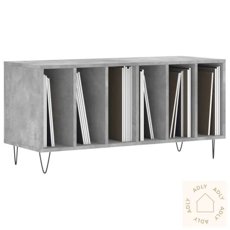 Hifi-Benk Betonggrå 100X38X48 Cm Konstruert Tre