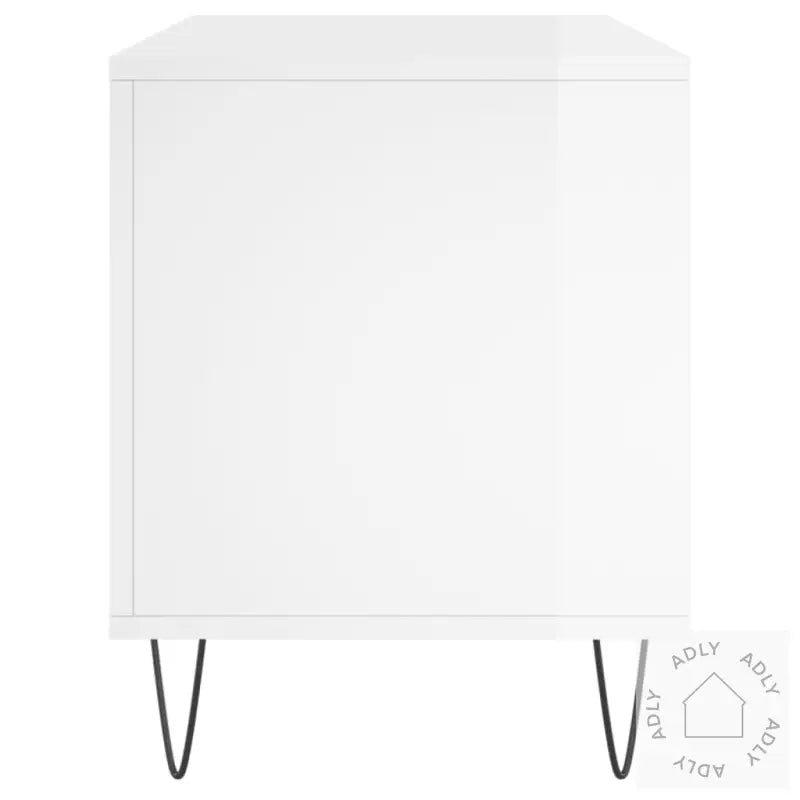 Hifi-Benk Høyglans Hvit 100X38X48 Cm Konstruert Tre