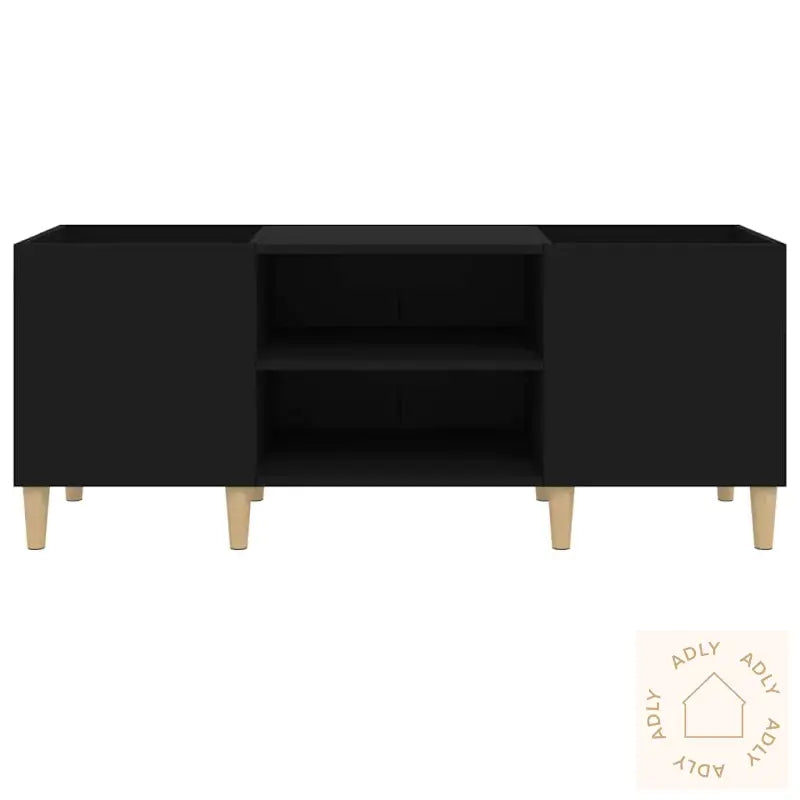 Hifi-Benk Svart 121X38X48 Cm Konstruert Tre