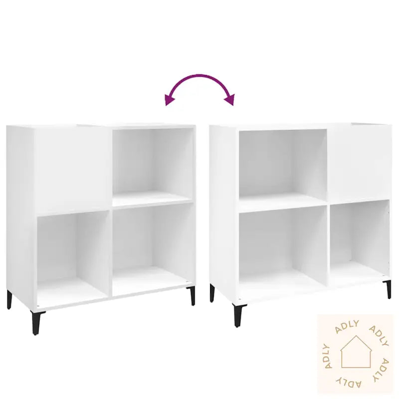Hifi-Benk Hvit 84,5X38X89 Cm Konstruert Tre