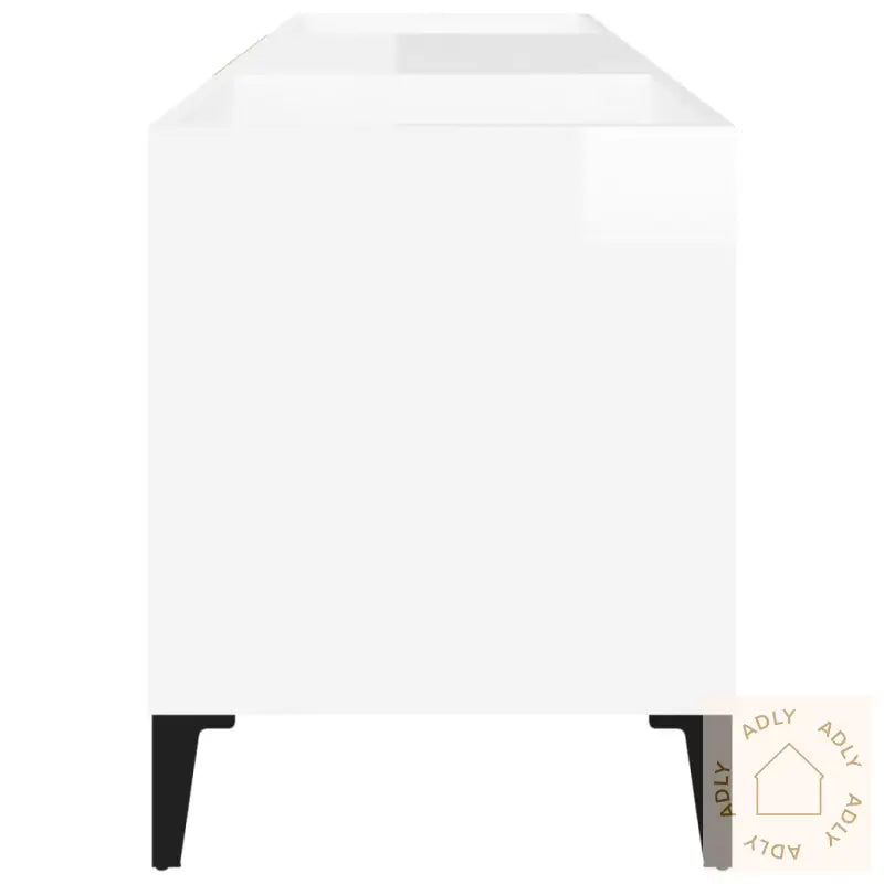 Hifi-Benk Høyglans Hvit 121X38X48 Cm Konstruert Tre